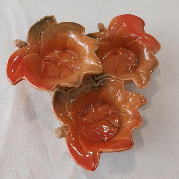 Vintage MCM tii Collections ceramic 2 tier three leaf tea light candle holder - Picture 3 of 12